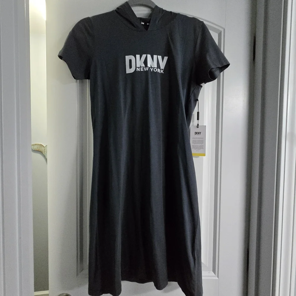 DKNY Charcoal Gray Midi Dress - Picture 1 of 4